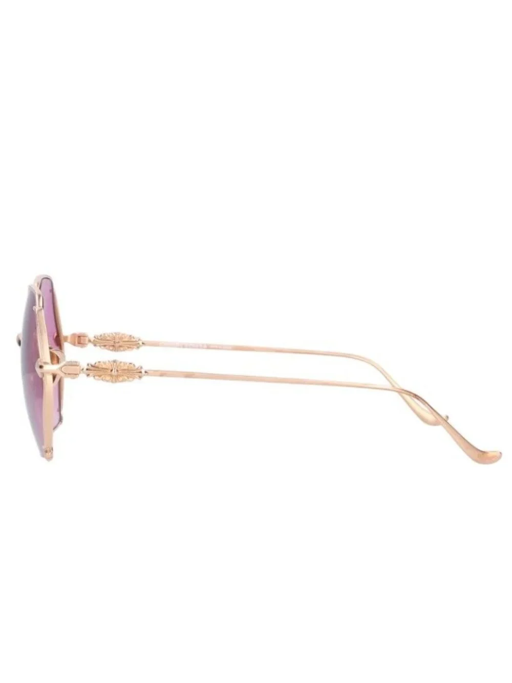 Chrome Hearts Creamed Floral Temple Hexagon Frame Sunglasses Eyewear